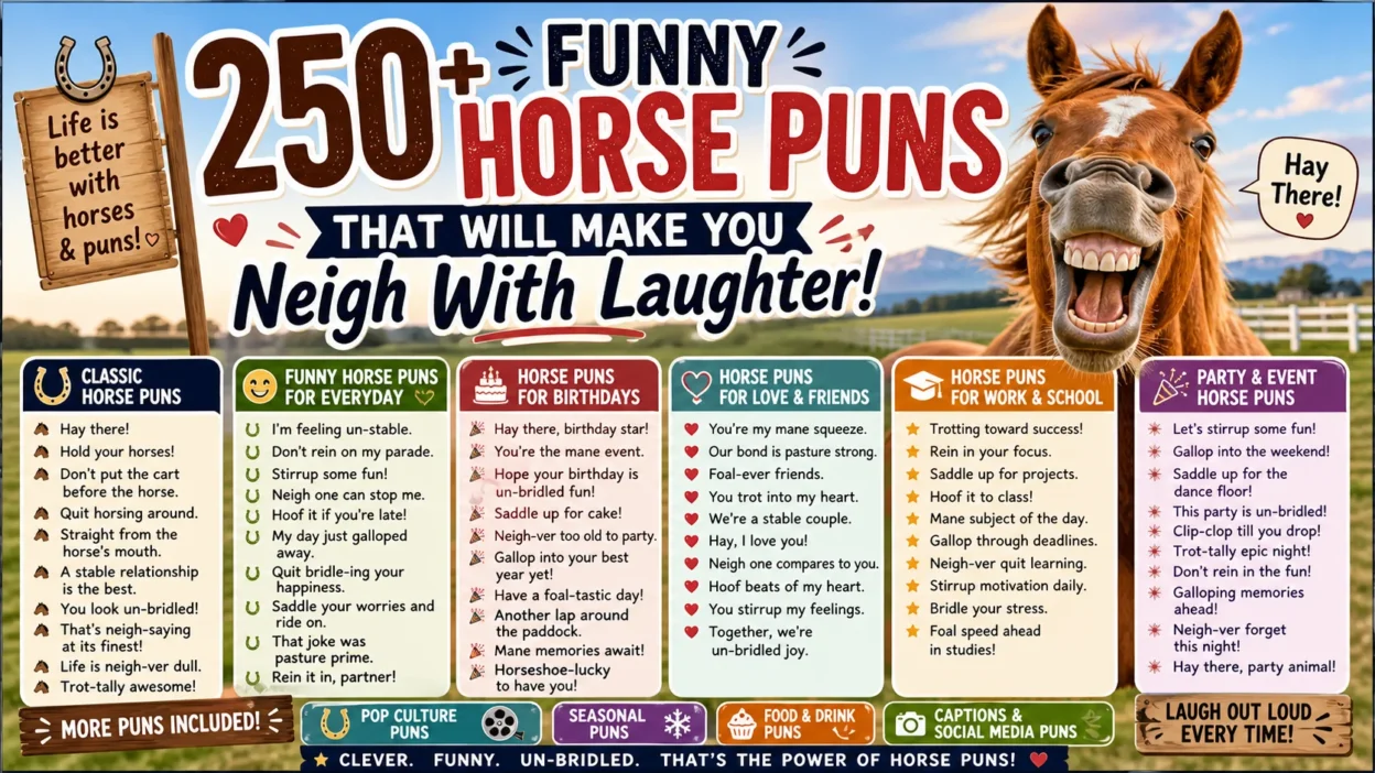 250+ Funny Horse Puns That Will Make You Neigh With Laughter