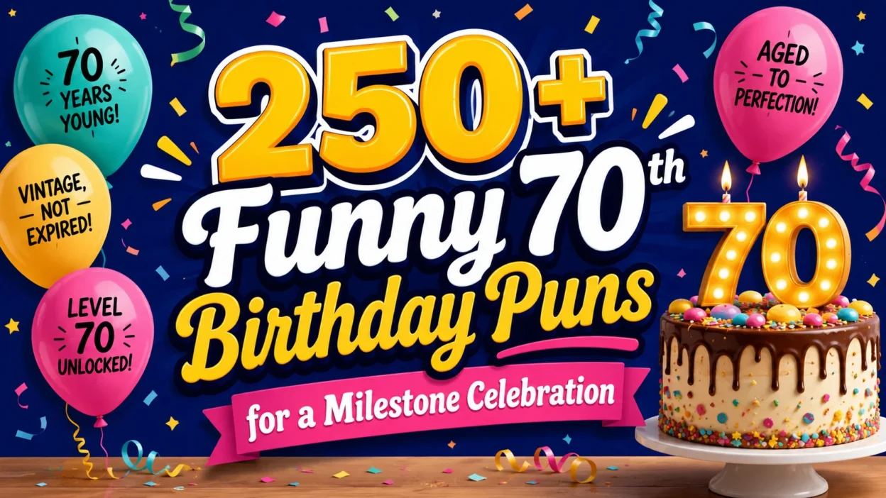 250+ Funny 70th Birthday Puns for a Milestone Celebration