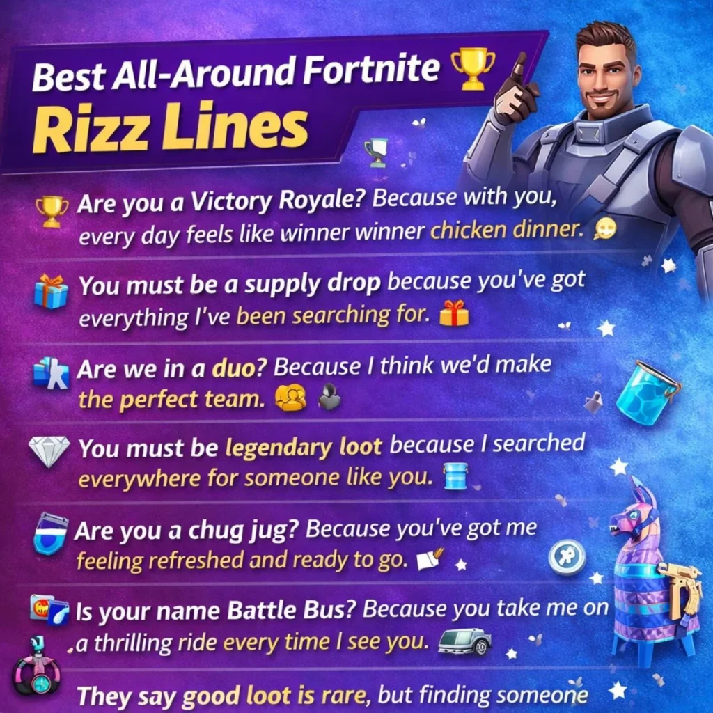 Best All-Around Fortnite Rizz Lines 🏆