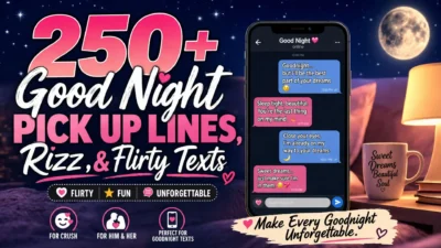 250+ Good Night Pick Up Lines, Rizz & Flirty Texts
