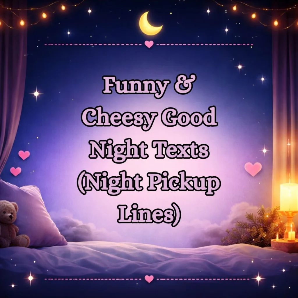 Funny & Cheesy Good Night Texts (Night Pickup Lines)
